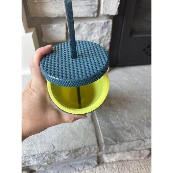 Fall 2023 Starbucks Studded Lemon Teal Gradient Cold Cup Tumbler 24oz Venti - Picture 5 of 7